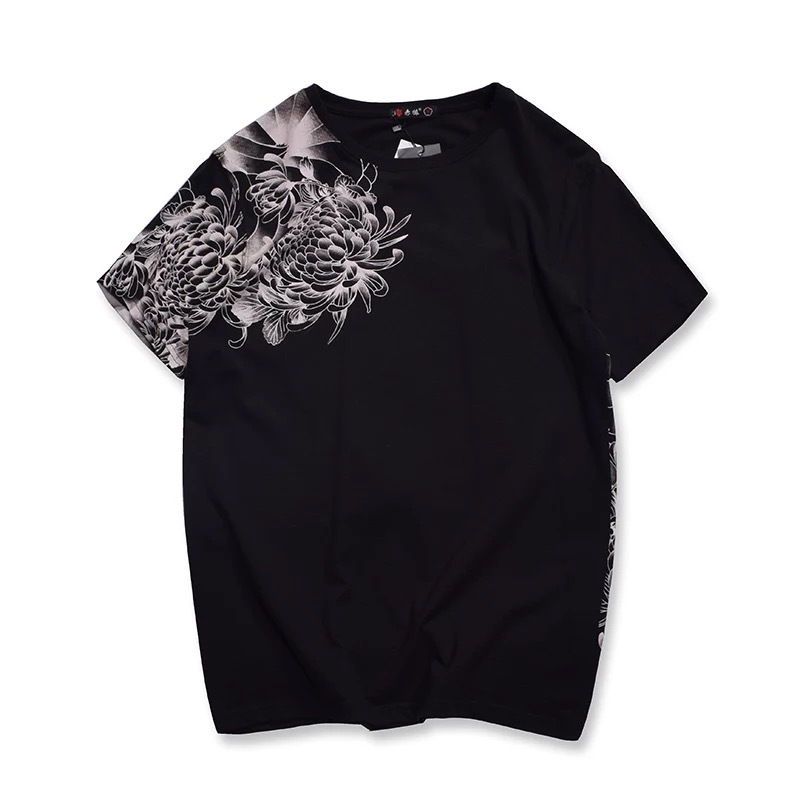 New Embroidered T-shirt Export Original Chinese Style Embroidery T Tattoo Tattoo Short T Embroidery Squid T-shirt 0352